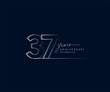 37th years anniversary celebration logotype with linked number. Simple and modern design, vector design for anniversary celebration.