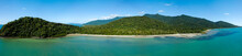 Aerial Image Of Cape Tribulation A Remote Headland In Tropical Far Northeast Queensland, Australia. A Coastal Area Within Daintree National Park.