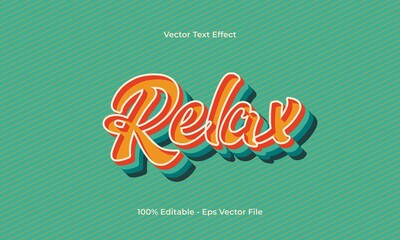 Wall Mural - Relax editable 3D text effect