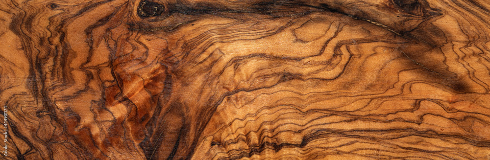 texture of dark brown olive wood plank. background of wooden surface - obrazy, fototapety, plakaty 