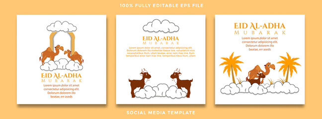 Wall Mural - eid al adha theme post social media template