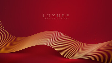 golden glow curve line background, red luxury scene concept. illustration from vector about modern t