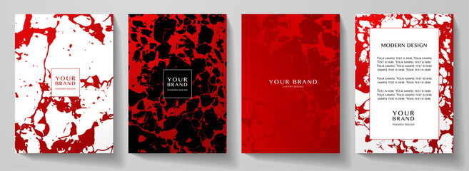 Wall Mural - modern cover, frame design set. creative fashionable background with light abstract marble pattern. 