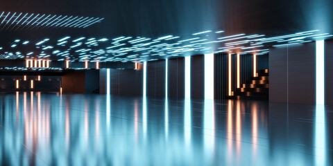 Poster - digital technology surface interior 3d render illustration
