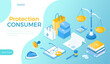 © vectorhot - Consumer protection. Buyer's legal rights, purchase safety. Buyer seller relationship regulations. Isometric vector illustration for website.