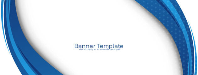 Wall Mural - Abstract blue wave design modern banner template