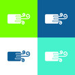 Air Conditioner Sign Flat four color minimal icon set