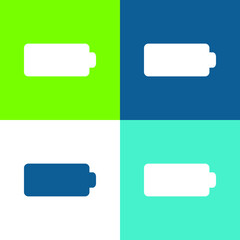 Black Full Battery Flat four color minimal icon set