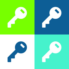 Access Key Filled Circular Tool Flat four color minimal icon set