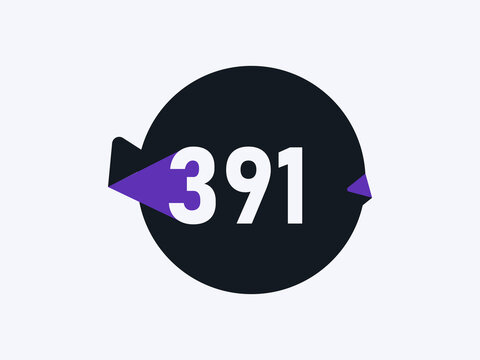 Number 391 logo icon design vector image