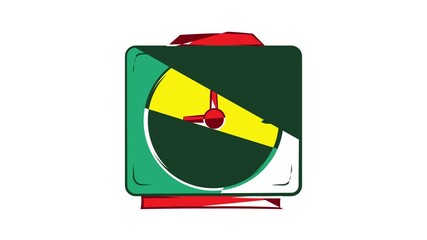 Poster - Colorful alarm clock icon animation cartoon best object isolated on white background