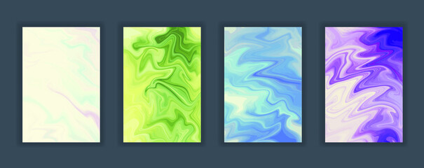 Poster - Colorful Fluid art background. Marbled effect Liquid inks template for your design, banner, flyer, business card, poster, wallpaper, brochure