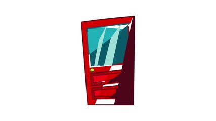 Poster - Door with glass icon animation cartoon best object isolated on white background