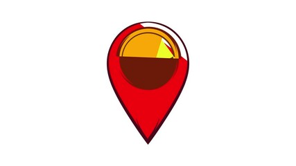 Poster - Map pointer icon animation cartoon best object isolated on white background