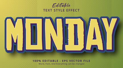 Poster - editable text effect, monday text with simple color combination effect