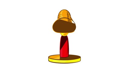 Poster - Table pouf icon animation cartoon best object isolated on white background