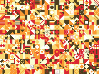 Poster - Colorful mosaic covers design. Minimal geometric pattern background