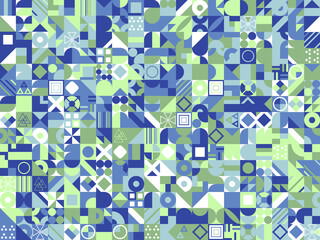 Poster - Colorful mosaic covers design. Minimal geometric pattern background