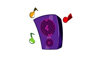 Poster - Music column icon animation cartoon best object isolated on white background