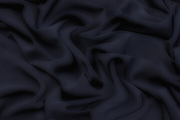 Wall Mural - Silk fabric, cadi, black color in artistic layout