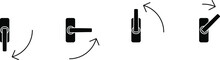 Window Handle In Different Positions Icon, Vector Illustration