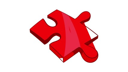Poster - Piece of puzzle icon animation cartoon best object isolated on white background