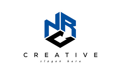 NRC three letters creative logo with hexagon