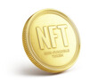 NFT concept. NFT - nonfungible token on white background. 3d rendering