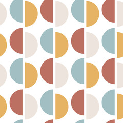 Minimal geometric pattern. Semi circles. For textile, product application. Vector illustration, flat design