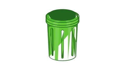 Poster - Trash can icon animation cartoon best object isolated on white background