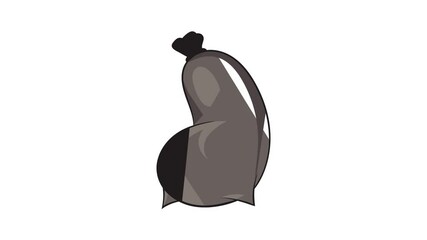 Poster - Trash bag icon animation cartoon best object isolated on white background