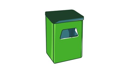 Poster - Street dustbin icon animation cartoon best object isolated on white background