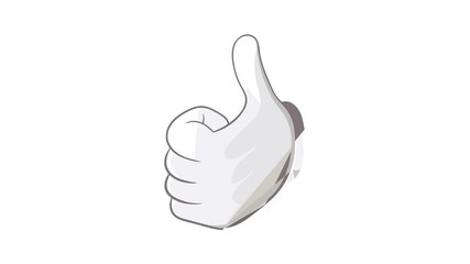Poster - Thumbs up icon animation cartoon best object isolated on white background