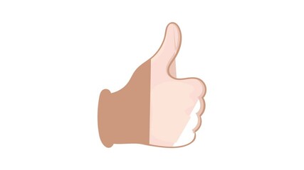 Poster - Hand with thumb up icon animation cartoon best object isolated on white background