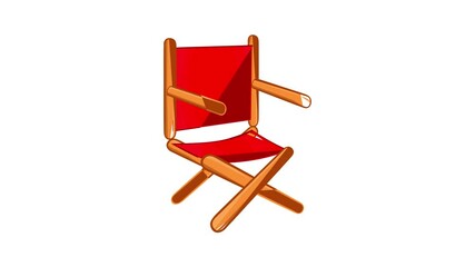 Poster - Director chair icon animation cartoon best object isolated on white background