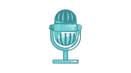 Poster - Retro microphone icon animation cartoon best object isolated on white background