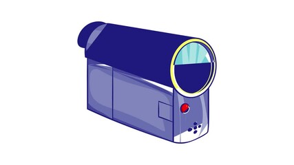 Poster - Camcorder icon animation cartoon best object isolated on white background