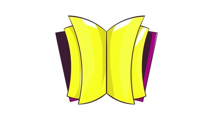 Poster - Open thick book icon animation cartoon best object isolated on white background