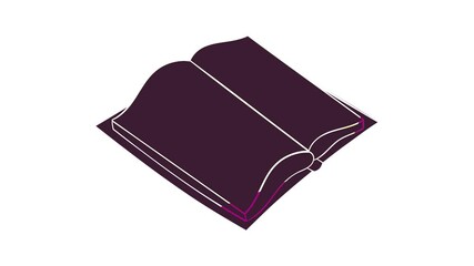 Poster - Open thick book with text icon animation cartoon best object isolated on white background