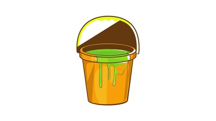 Poster - Bucket of paint icon animation cartoon best object isolated on white background