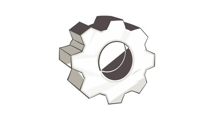 Poster - Gear icon animation cartoon best object isolated on white background