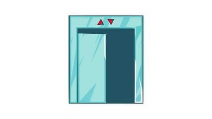 Poster - Elevator with closed door icon animation cartoon best object isolated on white background