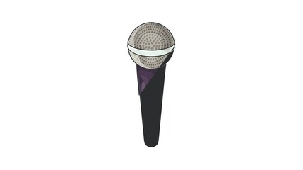 Poster - Microphone icon animation cartoon best object isolated on white background