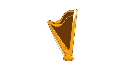 Poster - Harp icon animation cartoon best object isolated on white background