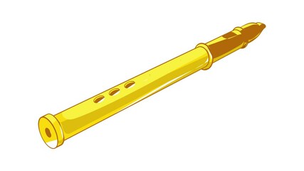 Poster - Flute icon animation cartoon best object isolated on white background