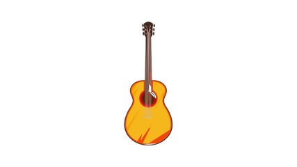 Poster - Guitar icon animation cartoon best object isolated on white background