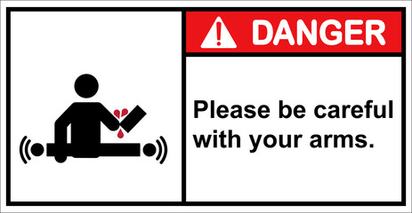 Wall Mural - The warning label starts working automatically.,Danger sign.