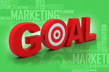Poster - 3d rendering target goal