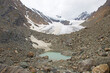 Mountain Altai blue lake among mountains glacier Aktru
