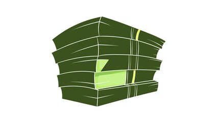Poster - Stack of money icon animation cartoon best object isolated on white background
